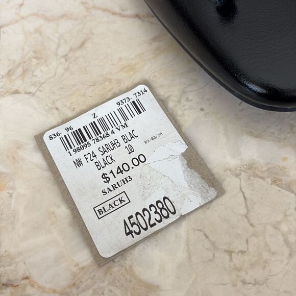 NEW! Nine West Women's Saruh Ballerina Pump Heels Black Vegan Leather $140 - Picture 12 of 12